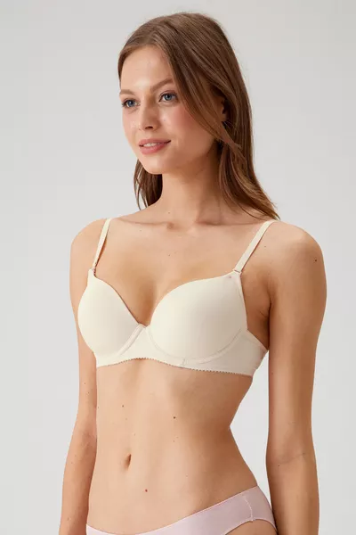 Икономичен пакет от 2 броя  Инчи Бордо Push Up пълнени микрофибърни тениски сутиени (с махащи се презрамки)