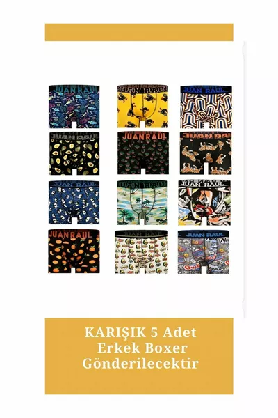 5 مجموعة الملاكم اللون المختلط الرجال اللون الأبيض منقوشة الملاكم