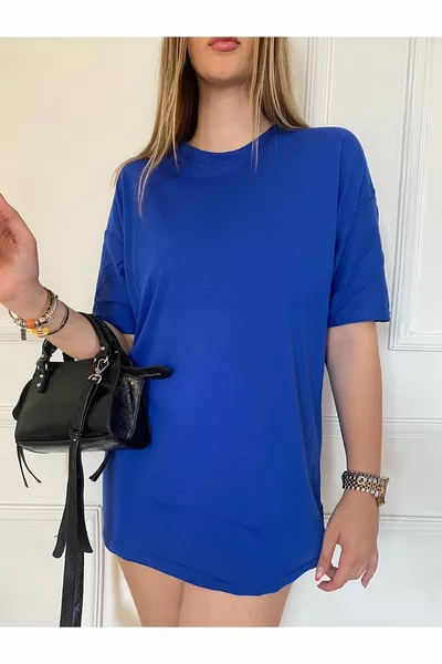 Uniseks Effen Kleur Basic Oversized Katoenen Gebreide Korte Mouw Losvallend T-shirt