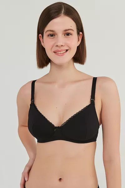#Soutien-gorge d'allaitement noir sans armatures Mama pour maman, taille zéro