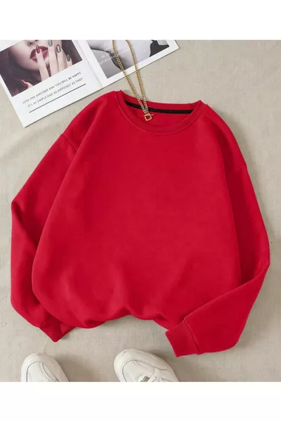 Crew Neck Sweatshirt Plain Without Print (Soft) Loose Fit