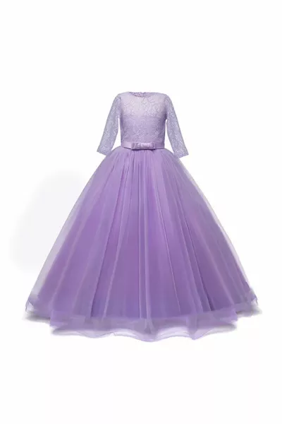 Robe de cérémonie pour enfant en dentelle violette