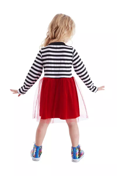 Rood Meisjes Kerstfeest Chic Jurkje