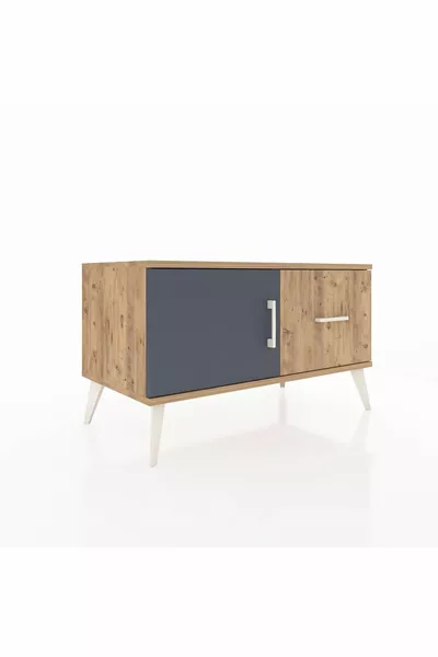 Комод Hyperion с одной полкой, одним ящиком и одной дверцей, сосна-антрацит/сосна