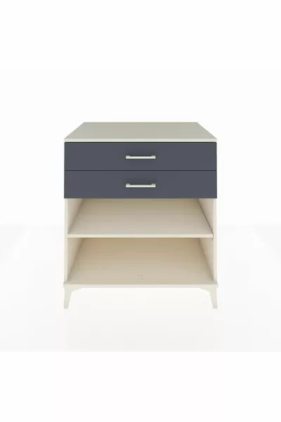 خزانة كرونوس بدرجين ورف واحد بلون العقيق والفحم