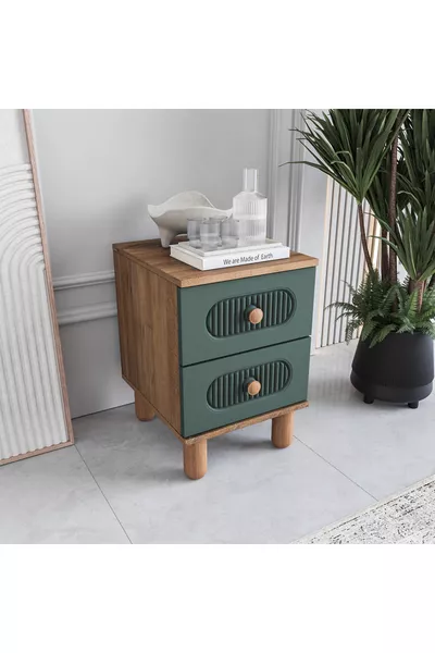 طاولة سرير ميلين بدرجين مصنوعة من MDF