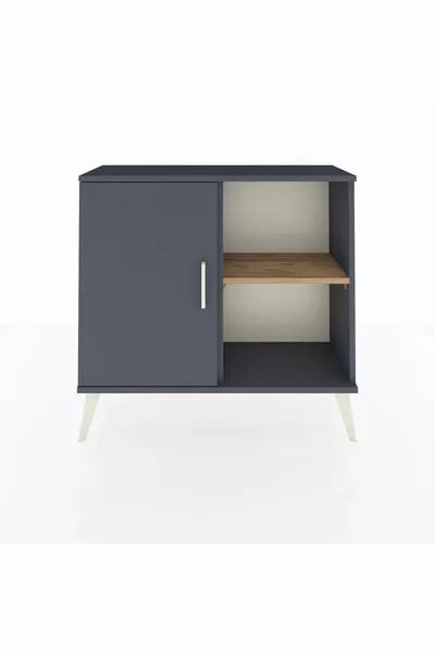 Comò Arges con 2 Ripiani e 1 Anta Antracite-Antracite/Pino