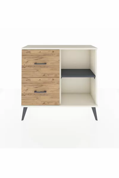 Arges Dressoir Enkel Plank 2 Lade Agaat-Antraciet/Den