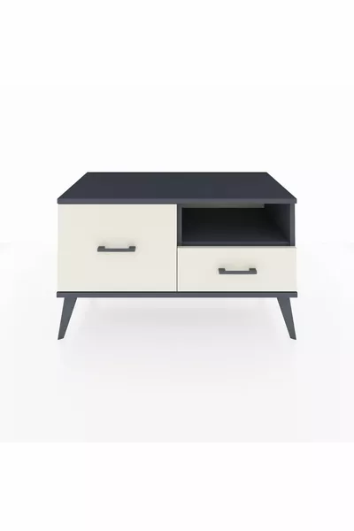 Hyperion Dresser Single Shelf 2 Drawers Anthracite-Anthracite/Stone Gray