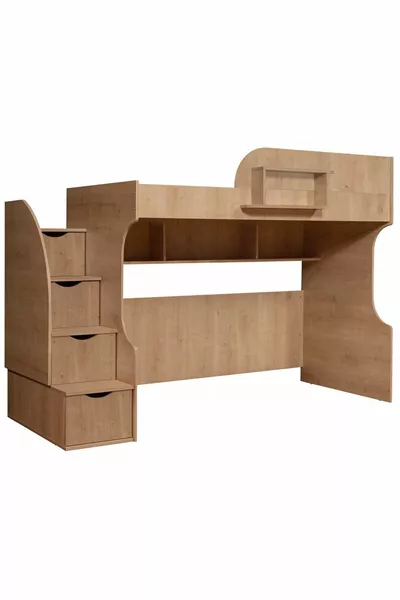 سرير بطابقين، سرير Aura Ranza وطاولة، جوز فاتح