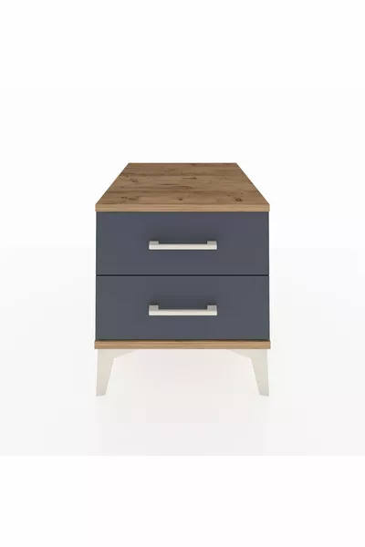 Нощно шкафче Kronos с 2 чекмеджета, бор-антрацит