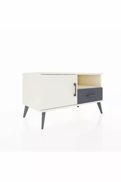 Hyperion Kommode mit 2 Regalen, 1 Schublade und 1 Tür Mondstein-Mondstein/Anthrazit