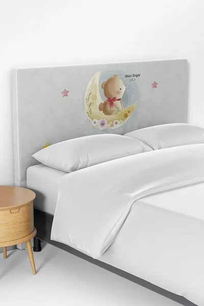 غطاء رأس سرير لغرفة أطفال بنقشة الدب الصغير