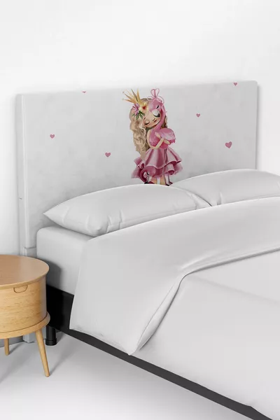 Kinderbed Hoofdbordhoes met Prinses- en Flamingopatroon