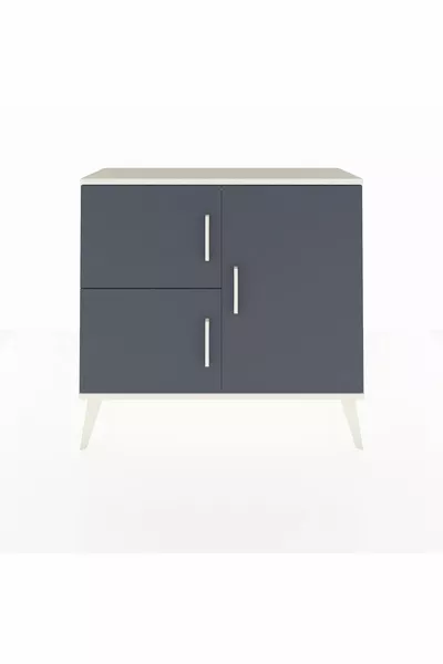 خزانة أرجيس ذات رفين و3 أبواب، بلون العقيق والفحم