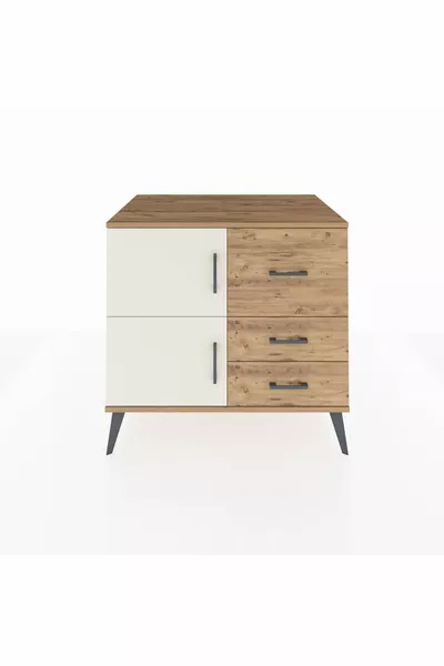 Kronos Şifonyer Tek Raflı 3 Çekmeceli 2 Kapaklı  Çam-Aytaşı/Çam