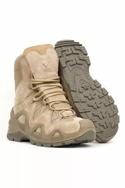 Guard X Водоустойчиви велурени кожени ботуши без цип Бежов цвят