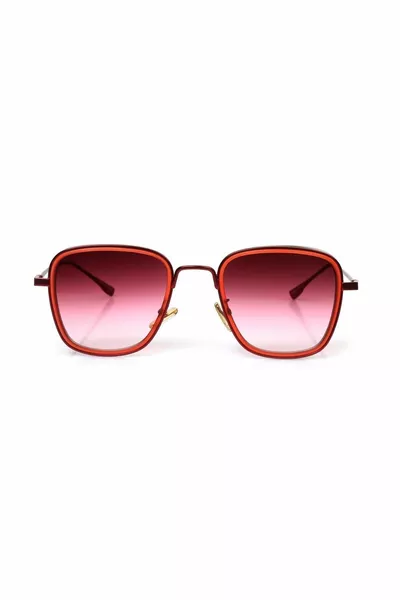 Women's Sunglasses Square Durable Metal Burgundy Frame Burgundy Glass