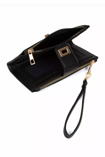 حزام معصم متعدد العيون ناعم ناعم محكم جلد صناعي قفل محفظة أموال كبيرة