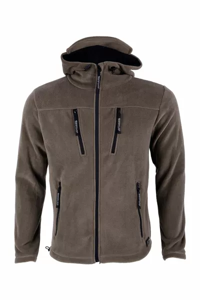 Men's Khaki Army Tactical Fleece Hooded Jacket