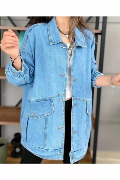 Veste en jean bleu pour femme