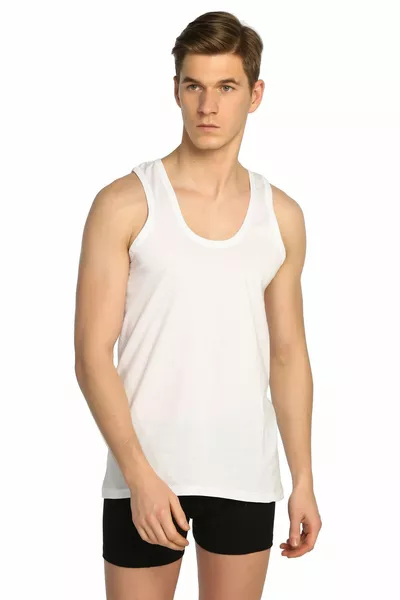 Witte 5-pack klassieke tanktop voor heren 