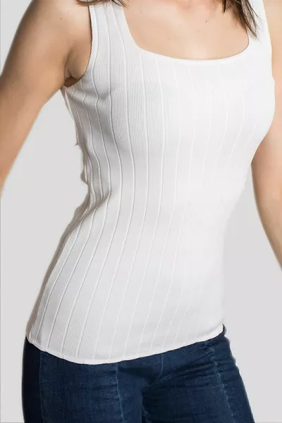 Дамски потник с дебели презрамки Тънък летен квадратен с яка Кадифен трикотаж