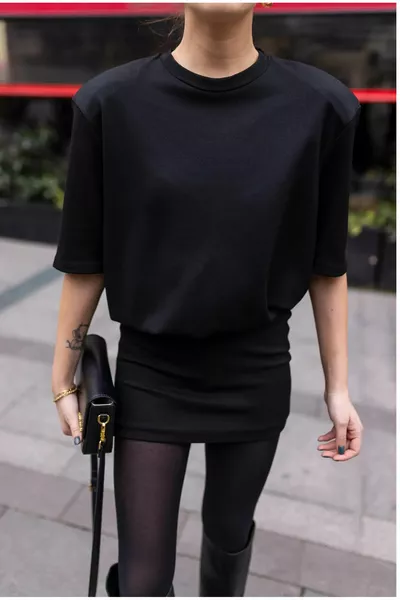 Casey Премиум подплатена рокля с тениска