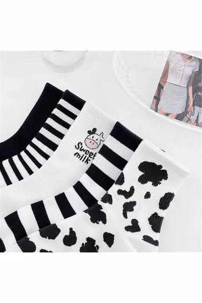 Herrensocken Damensocken Lange Sportsocken Gemusterte Sockelsocken Bunte Socken 5 Stück