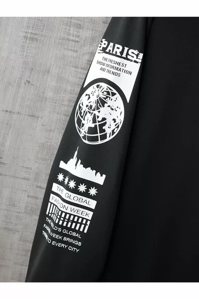 Спортивный костюм оверсайз унисекс Париж с принтом и круглым вырезом