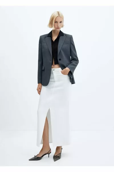 Denim skirt with slits