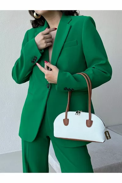 حقيبة يد وكتف طويلة من الكتان تان  *  سم