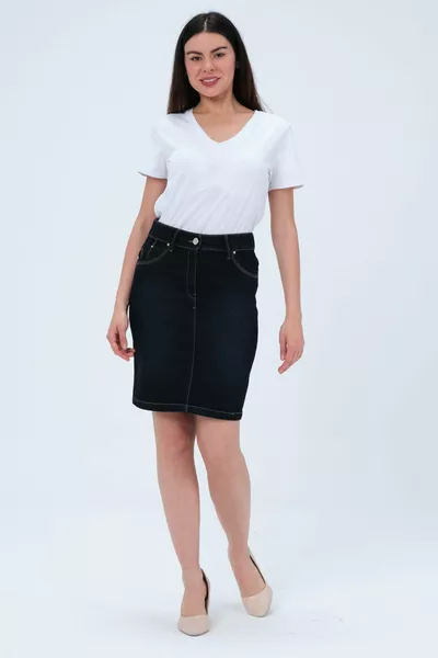 Blue Black Pocket Detailed Mini Denim Skirt