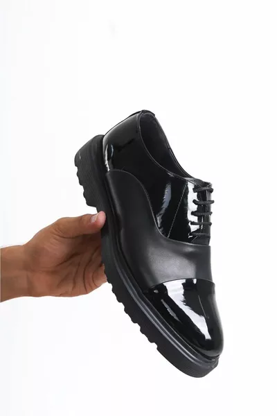 High Soled, Lightweight, Comfortable, Patent Leather Evening Dress Men's Shoes