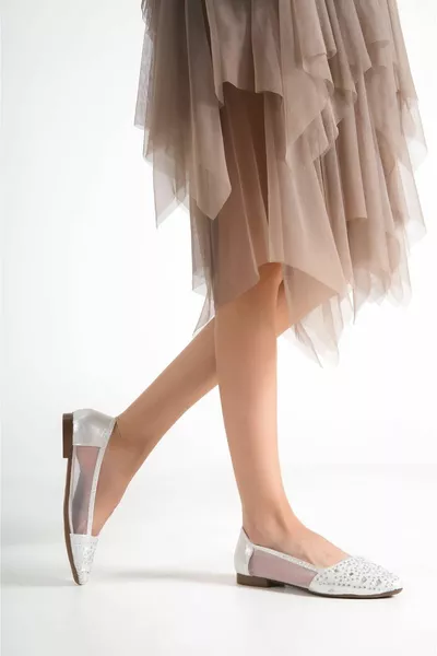 Pasy Ballerinas aus silbernem Stein