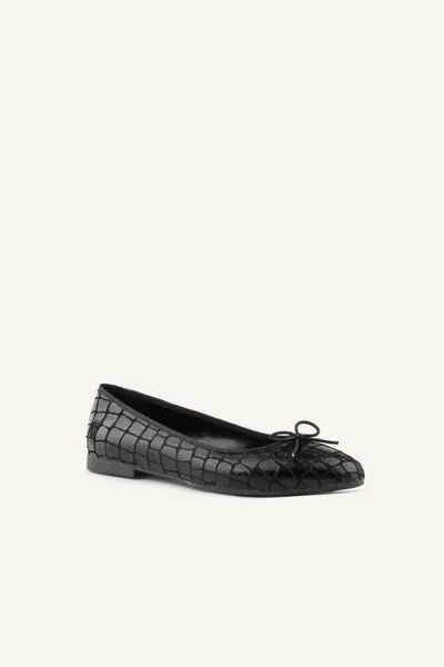 Балетни балетки Black Croco 