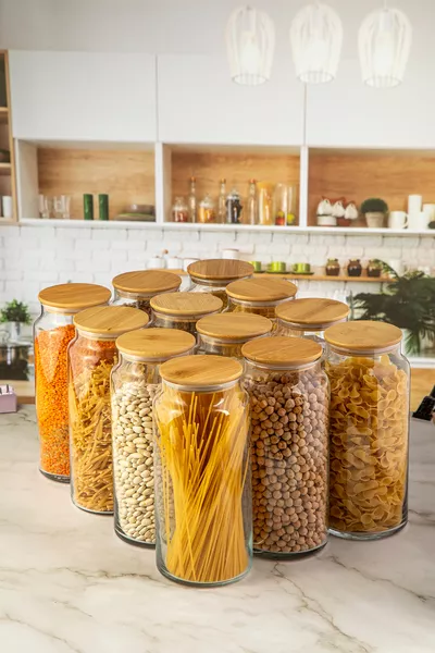 Jumbo Boy Bamboe Deksel Vacuüm Glazen Pot Set ml