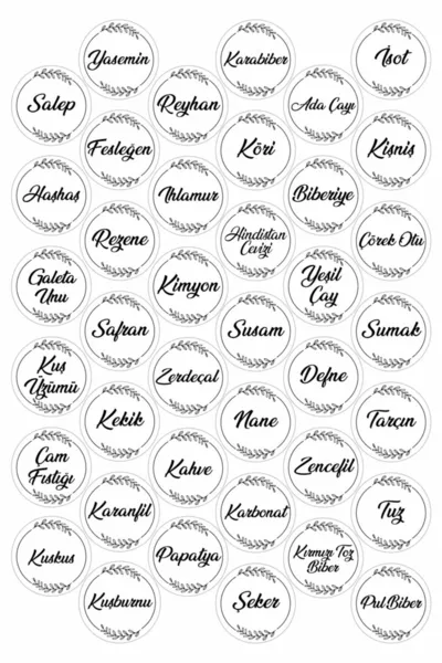 Прозрачен кръгъл етикет за буркан за подправки и бобови култури - 4 см х 4 см