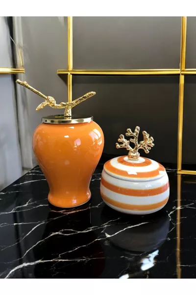 Decorative Object Gold Branch Soft Yellow Single Cube Coral Zamak Classic Zebra Object - Feray Home