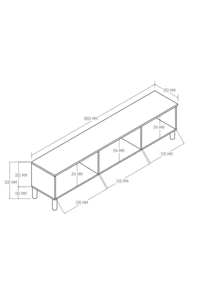 Monza Cm (Membrane MDF Door) Bohem TV Unit Basket-White