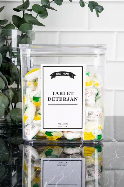 Tablet Detergent Labeled Storage Container Vacuum Lid Storage Box Detergent Holder ml