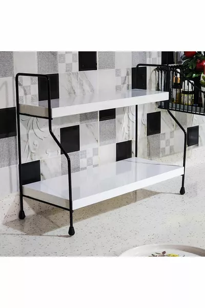 Nova Kitchen Shelf Desktop Organizer Multi-Purpose Organizer Countertop Shelf White