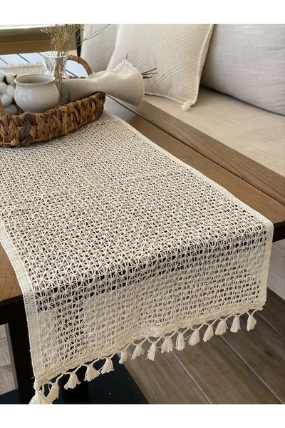 Tulle Lace Knitted Cotton Runner