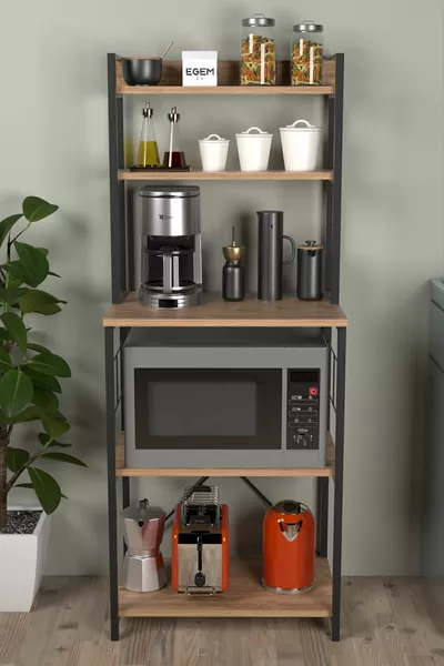 ركن القهوة مطبخ متعدد الأغراض كونترت المطبخ خزانة فرن رف الجرار