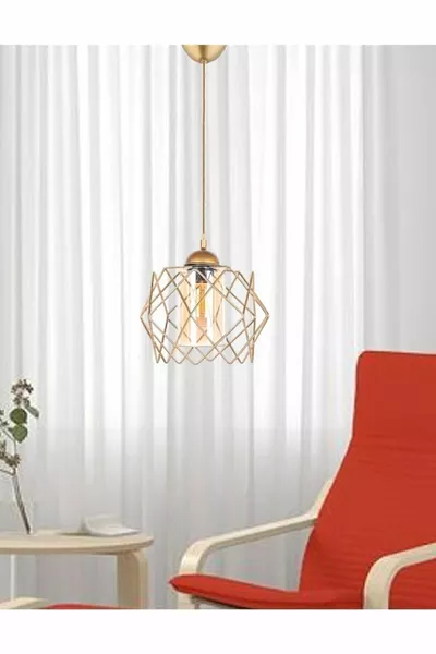 Golden Koza Glass One Kitchen, Corridor, Living Room Pendant Glass Chandelier