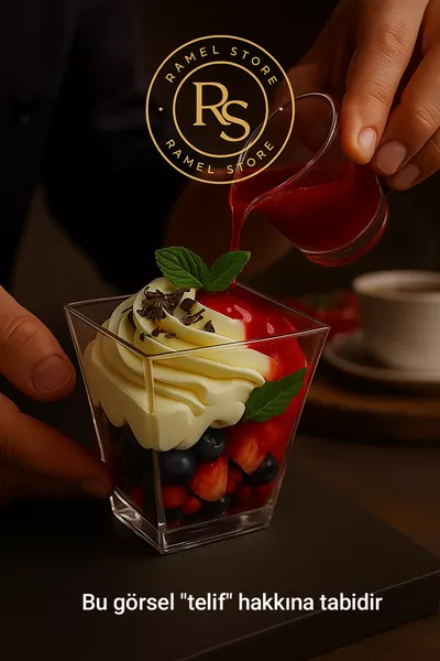 Ramel store  Adet Plastik Prizma Kapaksız Şeffaf Kübik Kase cc , Sunum Kasesi , Mika Sunumluk