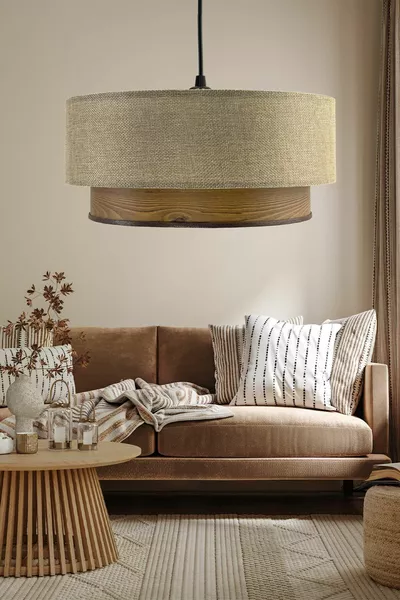 Rattan Kumbeji Wooden Pattern Chandelier