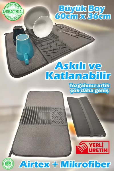 Groot formaat cm Vaatwasrek Opvouwbare Mat Microvezel Opvouwbare Doek Mat Werkblad Droogrek