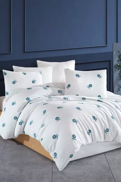 Katoenen Dekbedovertrekset met Elastisch Hoeslaken voor Tweepersoonsbed