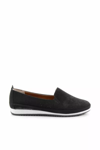 Zwarte nubuck ballerina's voor dames 